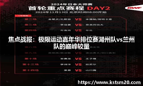 焦点战报：极限运动嘉年华排位赛湖州队vs兰州队的巅峰较量